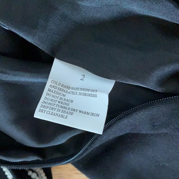 Ebene by P. Assuline black faux pearls/gems dress size  2 - Picture 5 of 5